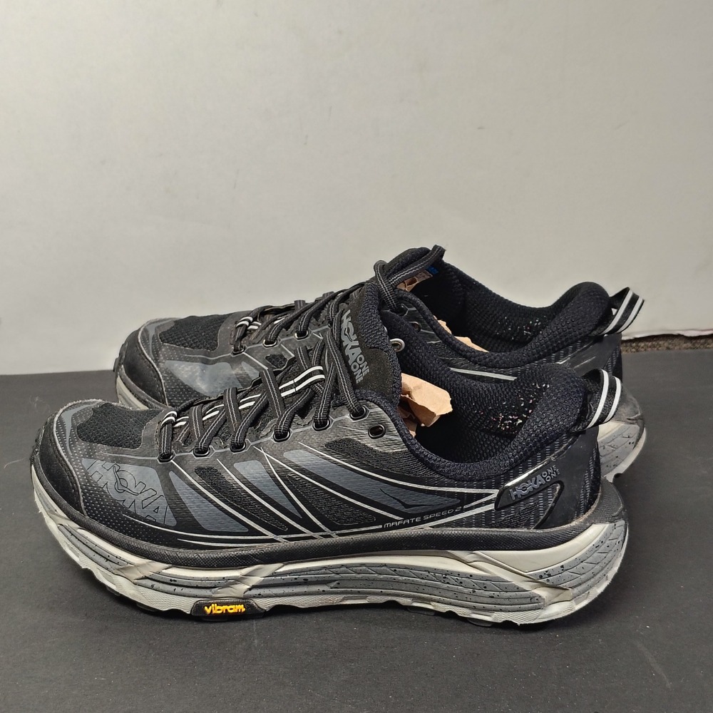 Hoka Mafate Speed 2 Mens Size 8.5 Black Castle Rock Trail Running Shoes 1126851 - Picture 4 of 11